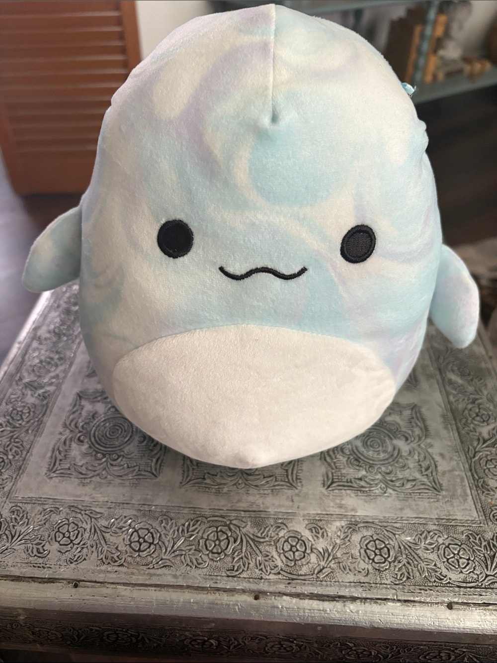 Squishmallows Pastel Blue Swirl Narwhal Plush